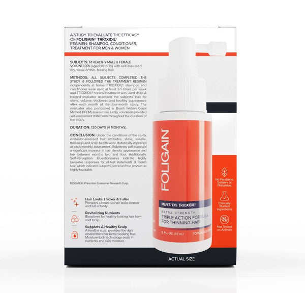 FOLIGAIN Triple Action Complete Formula For Thinning Hair For Men 10% Trioxidil