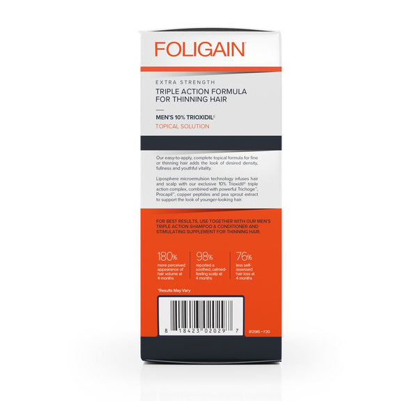FOLIGAIN Triple Action Complete Formula For Thinning Hair For Men 10% Trioxidil